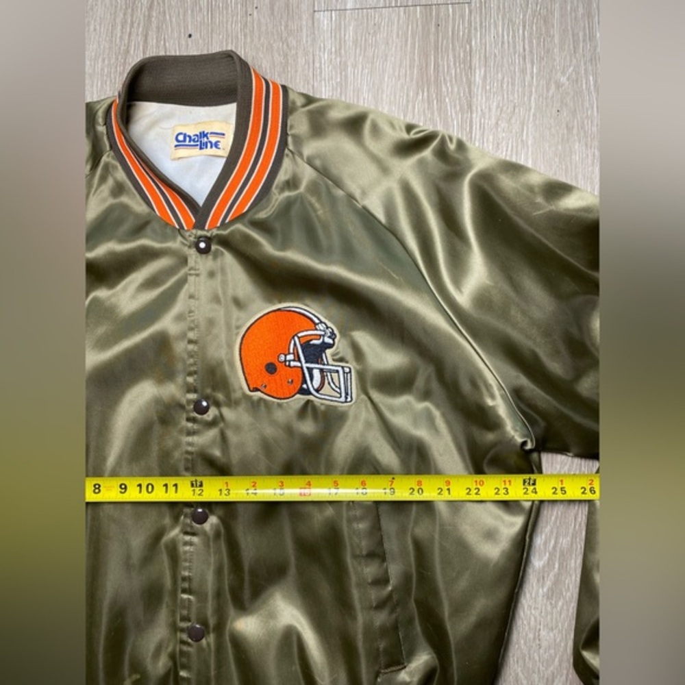 Vintage Chalk Line 90's Cleveland Browns NFL Football Satin Jacket Men's Size XL - Picture 5 of 11
